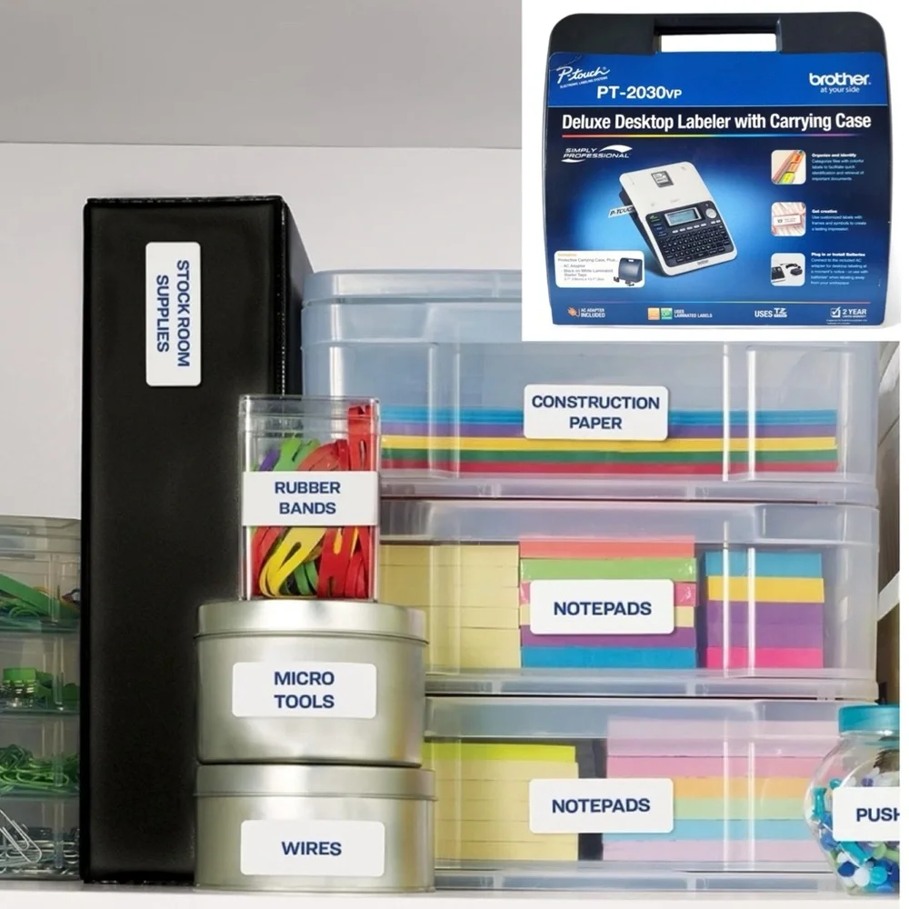 NEW! Brother P-Touch PT-2030VP Deluxe Desktop Label Maker & Carrying Case